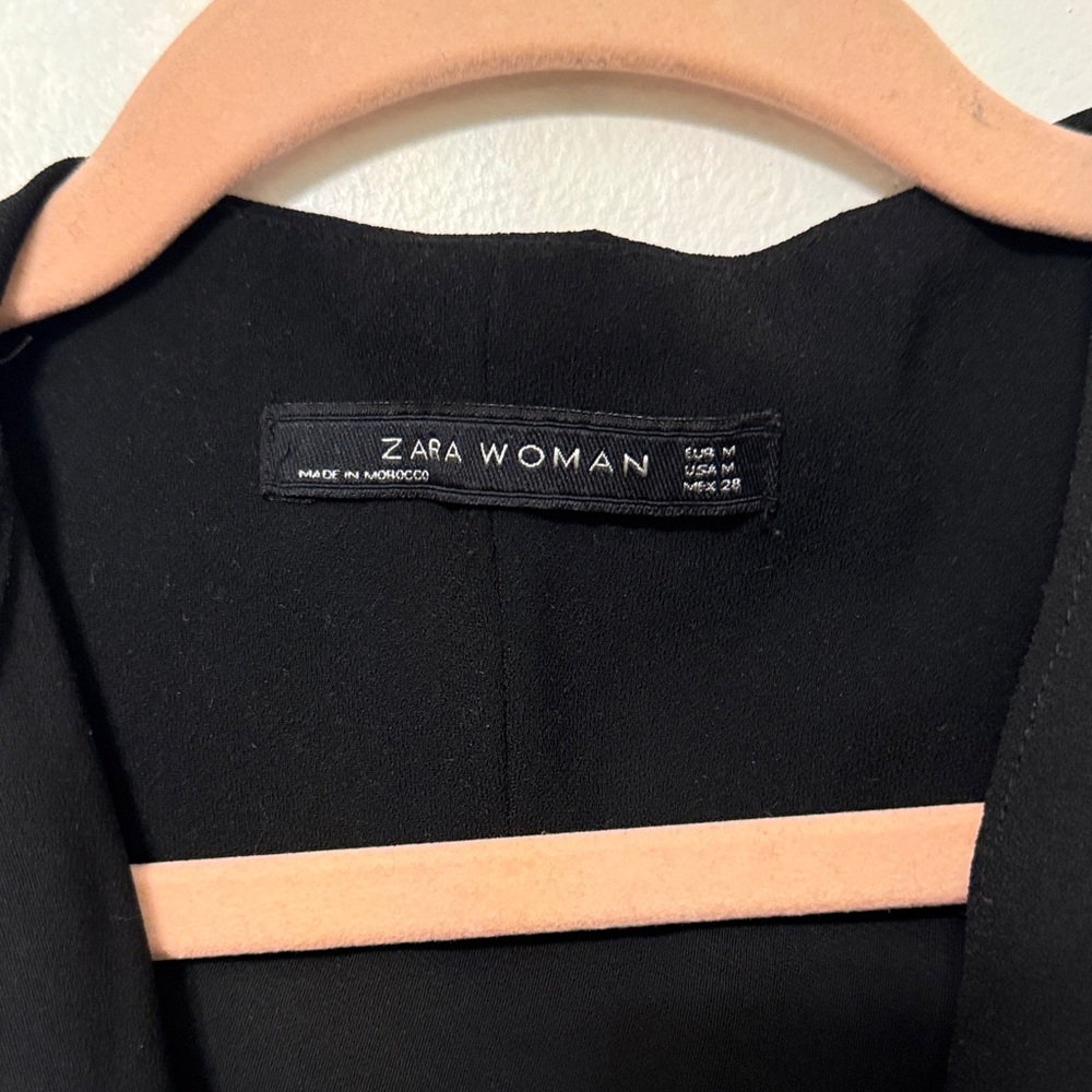 Zara Black Drape Vest with Tie Waist - Picture 3 of 3